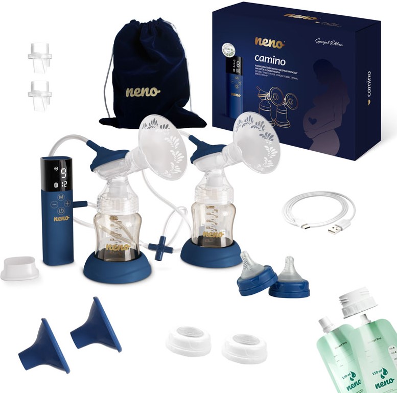 Dvojitá bezdrôtová odsávačka mlieka NENO CAMINO PREMIUM SET